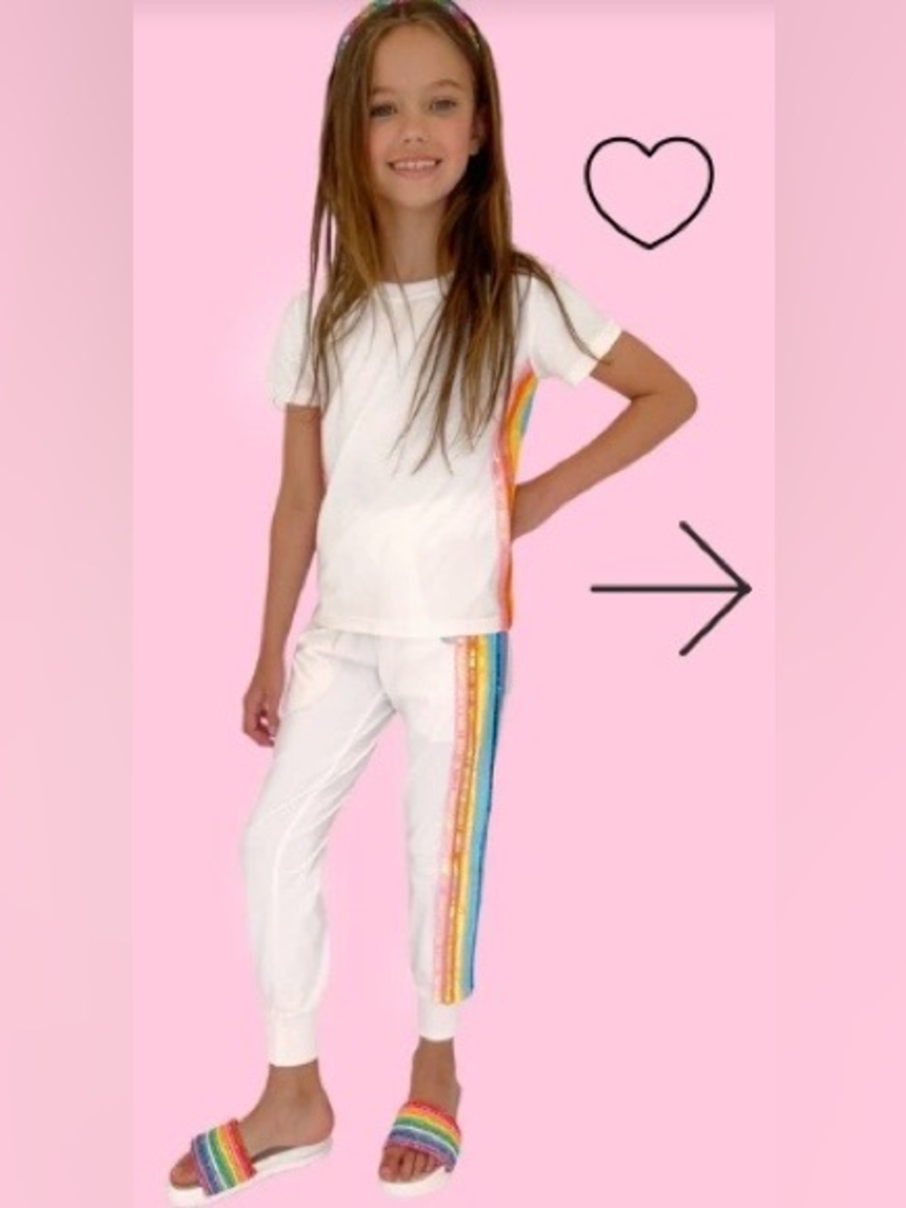 WHITE RAINBOW SEQUIN TOP